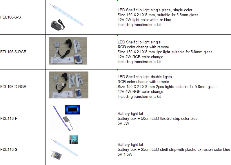 12v rgb glass cabinet led lighting