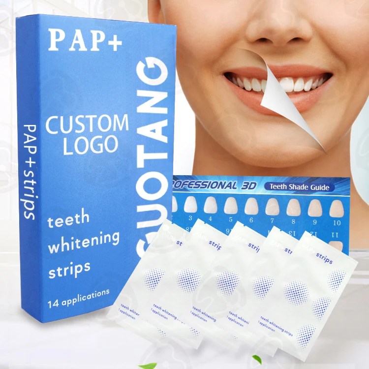 

Wholesale Private Label Strong Sticky Non Peroxide Transparent White Pap Teeth Whitening Strips