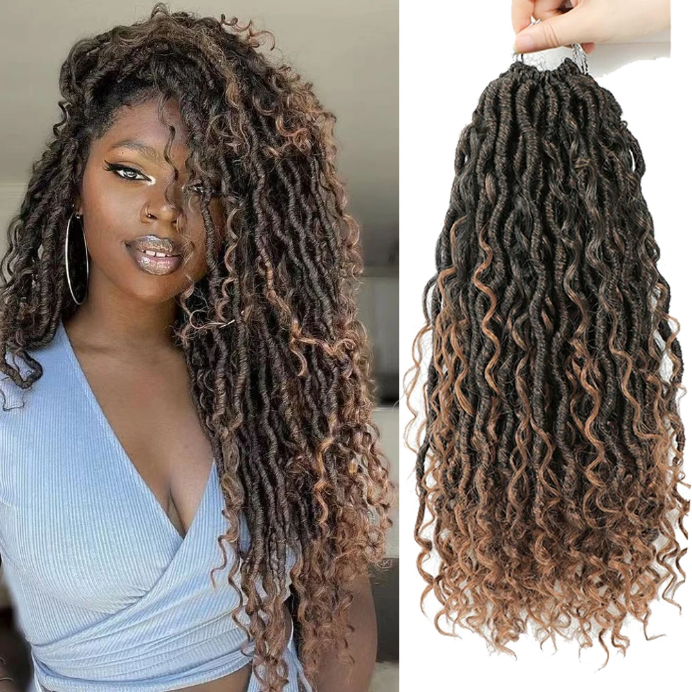 River Locs Wholesale Crochet Braid Hair Goddess Locs Crochet Hair Made of High Temperature Fiber Dyed Synthetic Hair