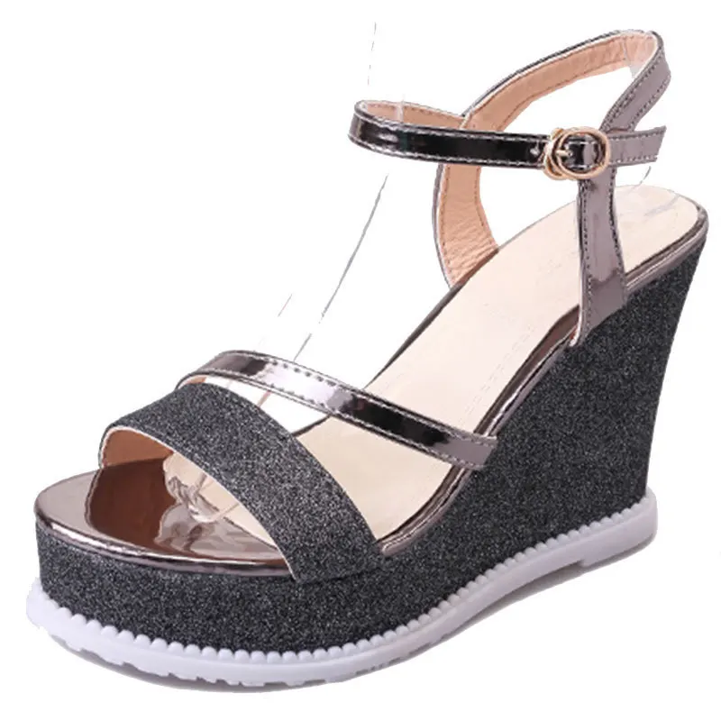 

Sandalias Mujer Ladies Wedge Women Platform Heels Shoes Women Sandals Casual Shoes 2020, Silver,gold,black