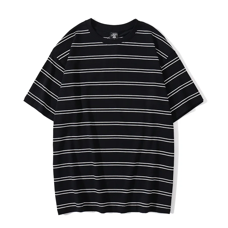 

HT Wholesale popular naval style plus size 100% cotton striped t-shirt