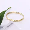 wholesale custom 316L stainless steel fashion jewelry 18k gold plated Greek Roman numerals cuff bracelet bangle for women