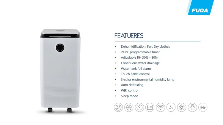 20L/Day Hot Sale Smart Home Compressor Mobile Portable  Air Home Dehumidifier with WIFI