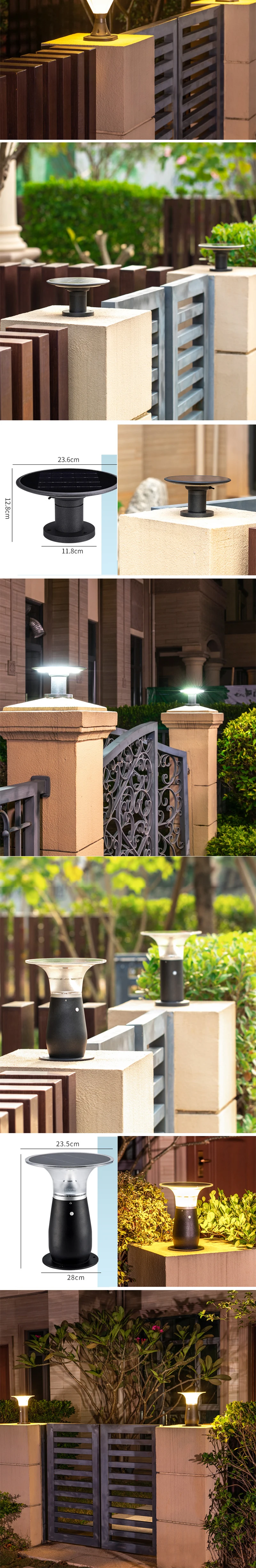 2020 Hot Sale Outdoor Warm White Solar LED Post Cap Outdoor Column Garden Pillar Lights
