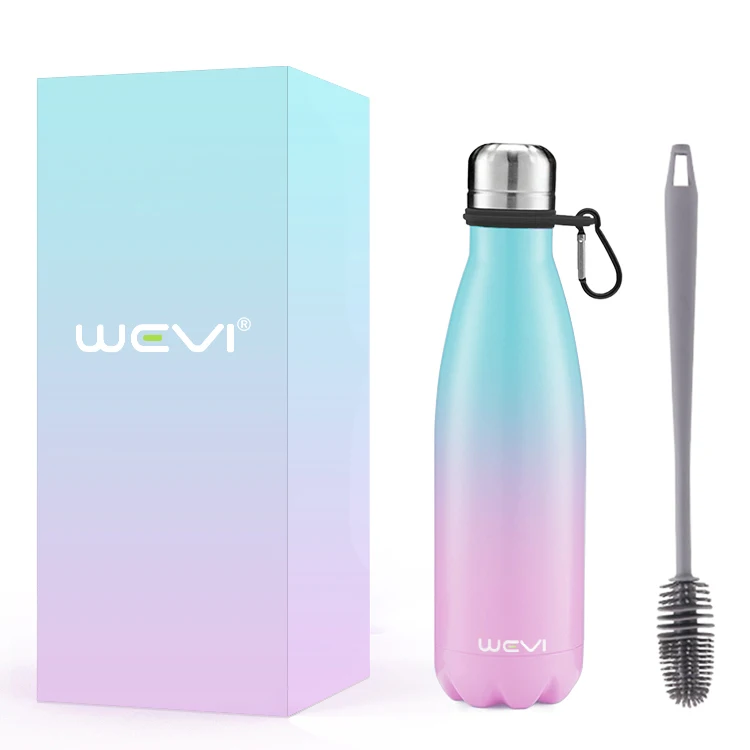 

Wevi Wholesale 350ml 500ml 750ml Double Wall Insulated Stainless Steel Cola Shaped Sport Water Bottle, Customized color