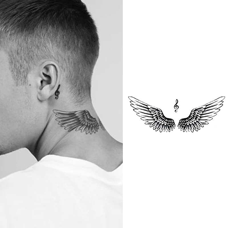 Abecome Wing Justin Bieber Herbal Fake Tattoo Tattoos Stickers Water Transfer Temporary Full Hand Henna Waterproof Man Women