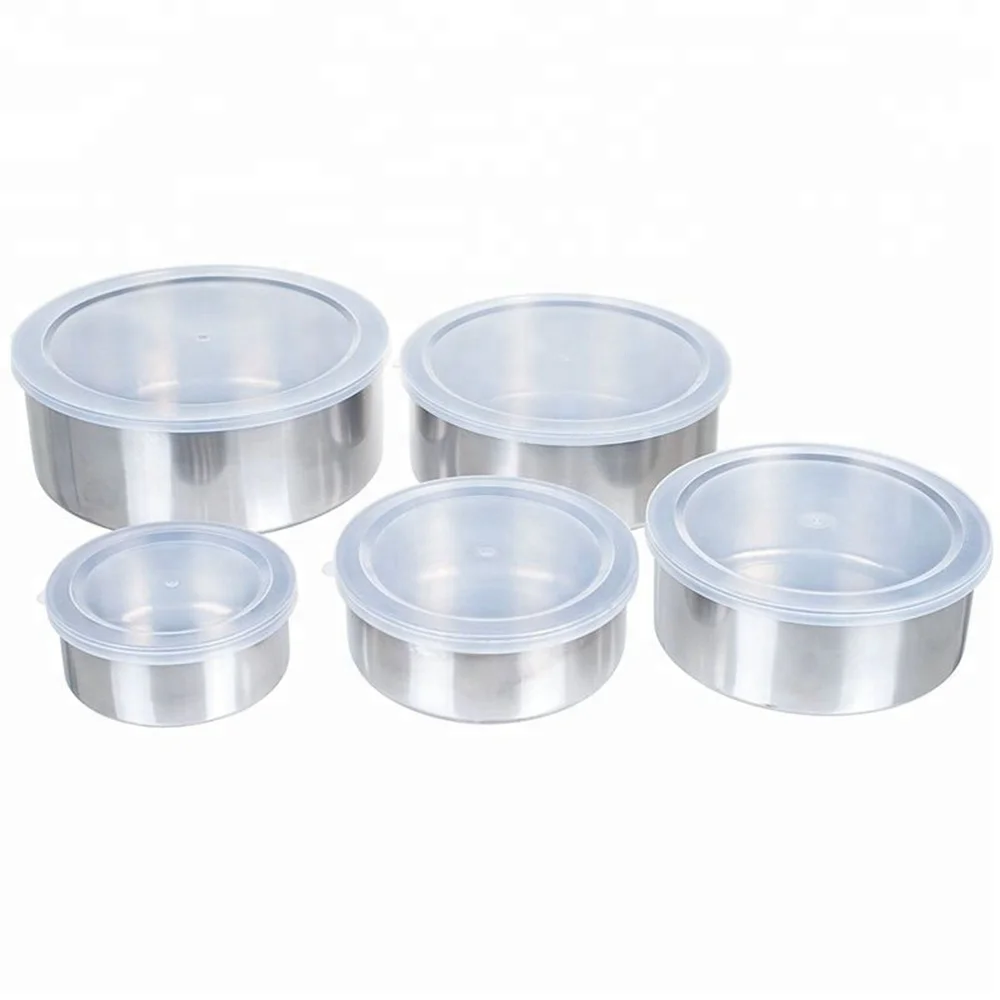 

5 Piece Stainless Steel Bowl Set With Lids