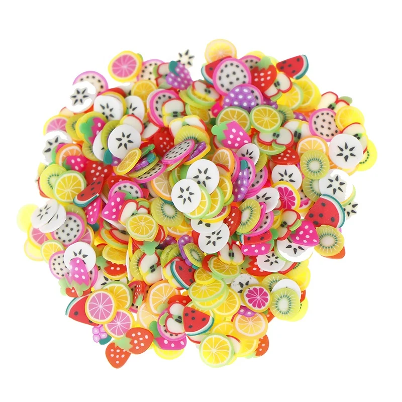 

500g Soft Polymer Clay Fruits Slice 5mm Clay Lemon Kiwi Grape Strawberry Fruit Slices Sprinkles for Slime DIY Nails Supplies