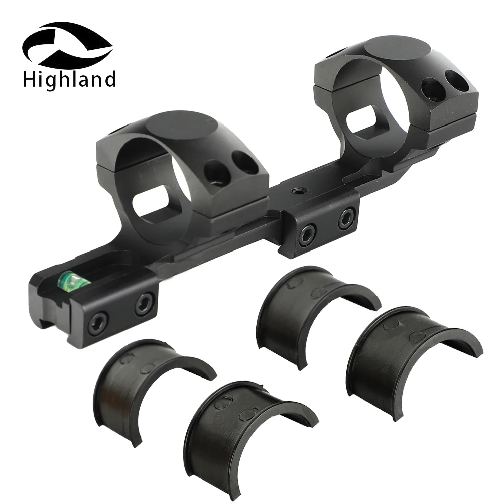 

11mm 3/8" Airgun 25.4mm 30mm Offset Hunting Riflescope Dovetail Rings Scope Mount Rail Bubble Level Scope Mount, Black