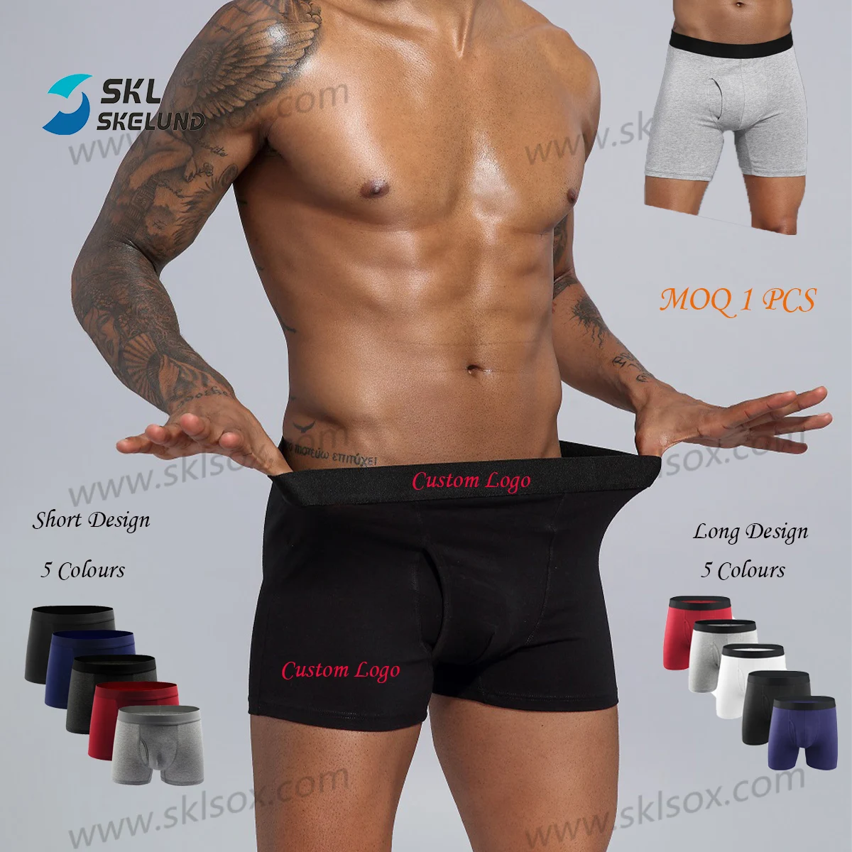 

High Quality Custom Boxer Design Men Underwear Breathable Cotton Boxer Briefs Shorts Middle Waist Plain Sexy Custom Boxers Logo