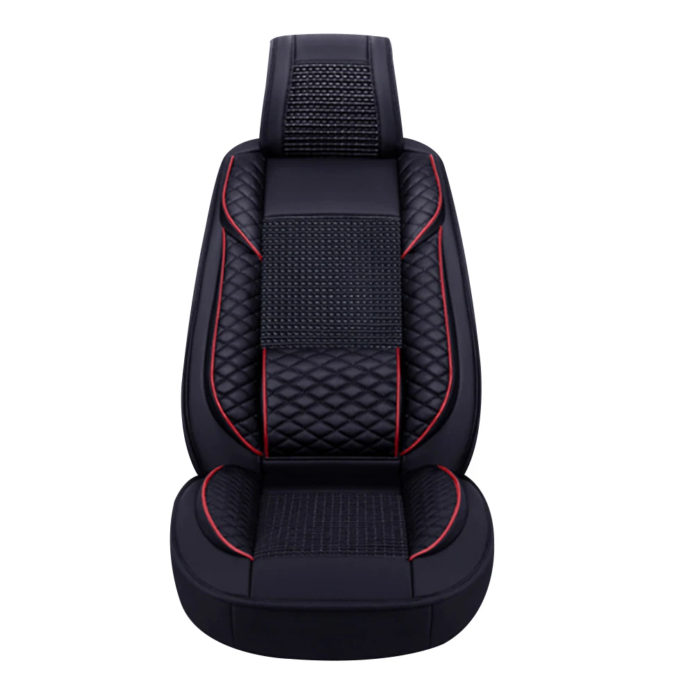 

Universal Car Seat Covers Leather and Ice Silk Breathable Car seat Cover Sets Auto Interior Accessories Airbag Compatible