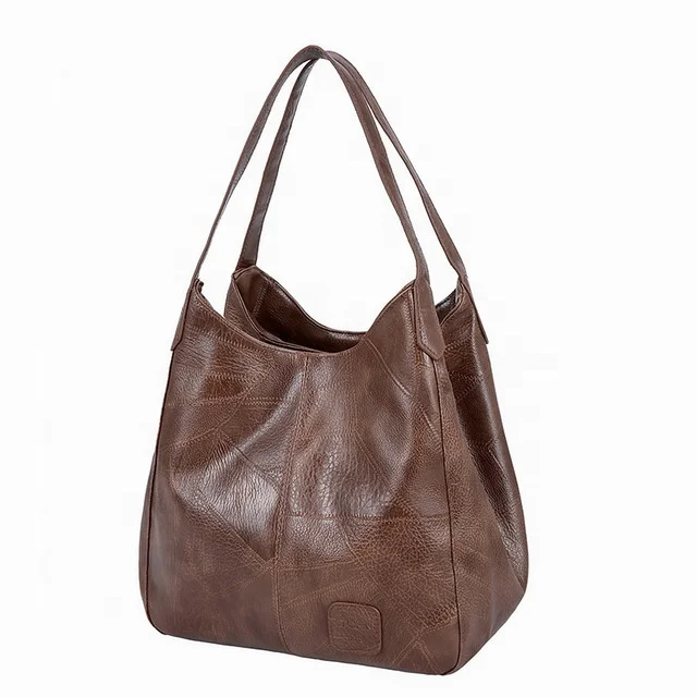 

Retro Soft Leather Shoulder Bag Large Capacity Casual Hobo Bag Simple All-Round Handbag, Brown, black, brown, red