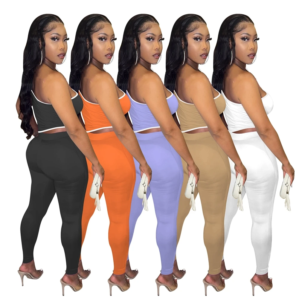 

MD-2022042008 Summer Casual Women's Sets Two Piece Jogging Suits Wholesale Lounge Wear 2 Piece Pants Set for Women Sexy