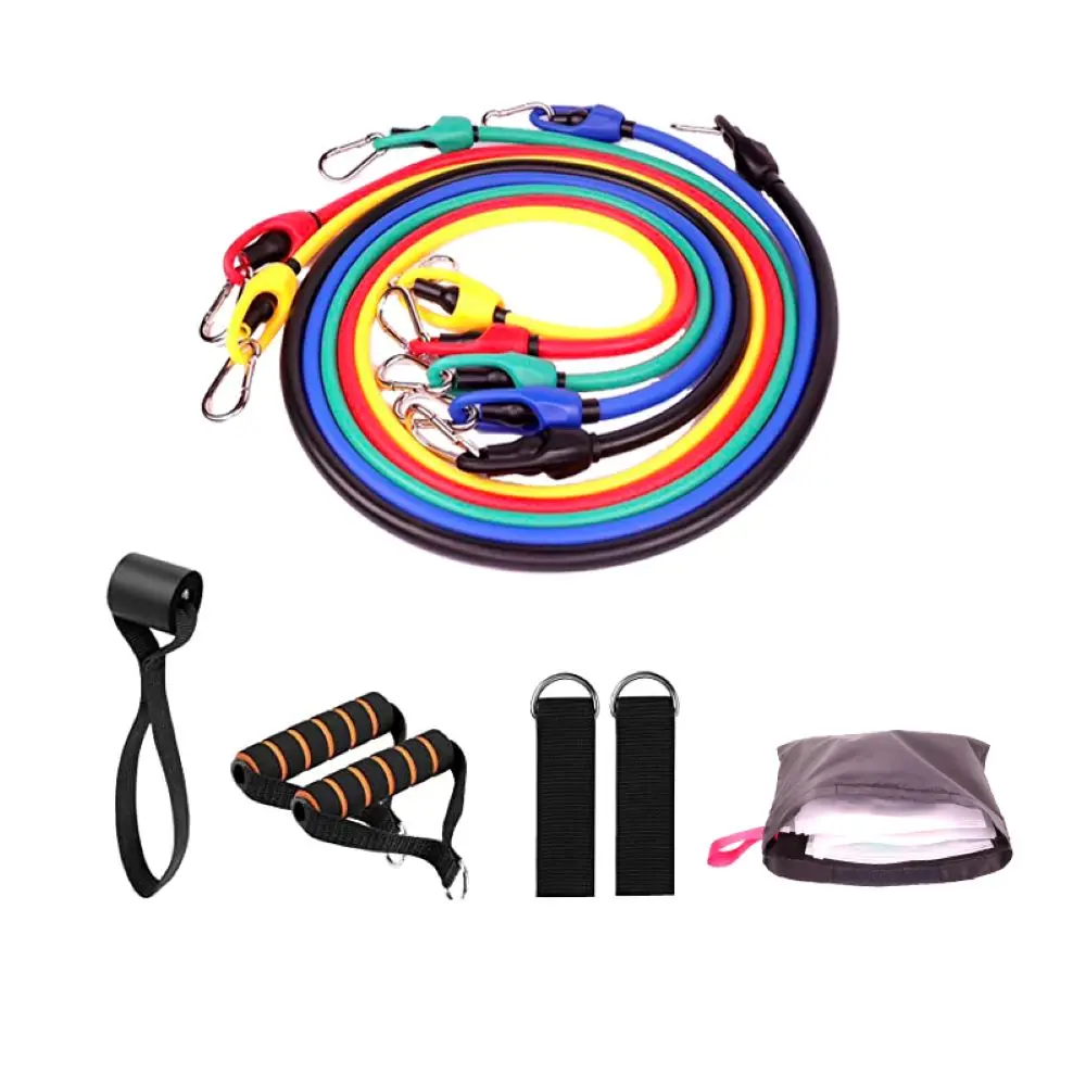 

11 piece Bands Resistance Set DROP SHIPPING Gym Equipment with 5 Tubes Handles and Bag, Picture