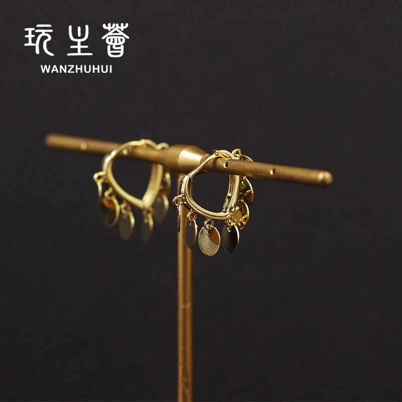 

High quality women custom fashion jewelry geometric heart tassel earrings
