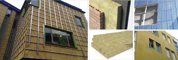 Exterior Wall Insulated Panels 120kgm3 100mm A1 Fire Resistant Waterproof Sound Insulation Rock Wool Board