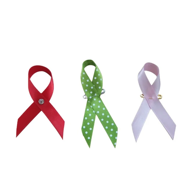 

Factory made custom logo awareness ribbon tape with pin, 196 stock colors and pantone