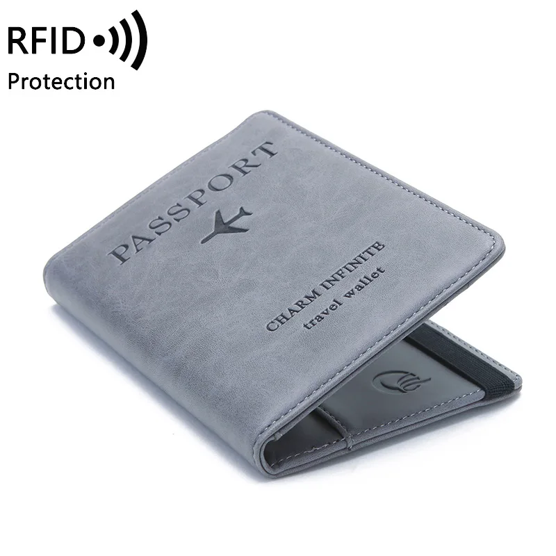 

High quality Leather card wallet passport pouch, RFID Blocking passport holder, Customized