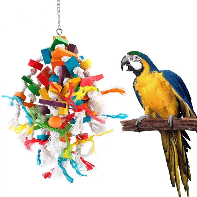 

Cockatoos Birds Toy Large Medium Hanging Colurful Chewing Bridge Parrot Toy