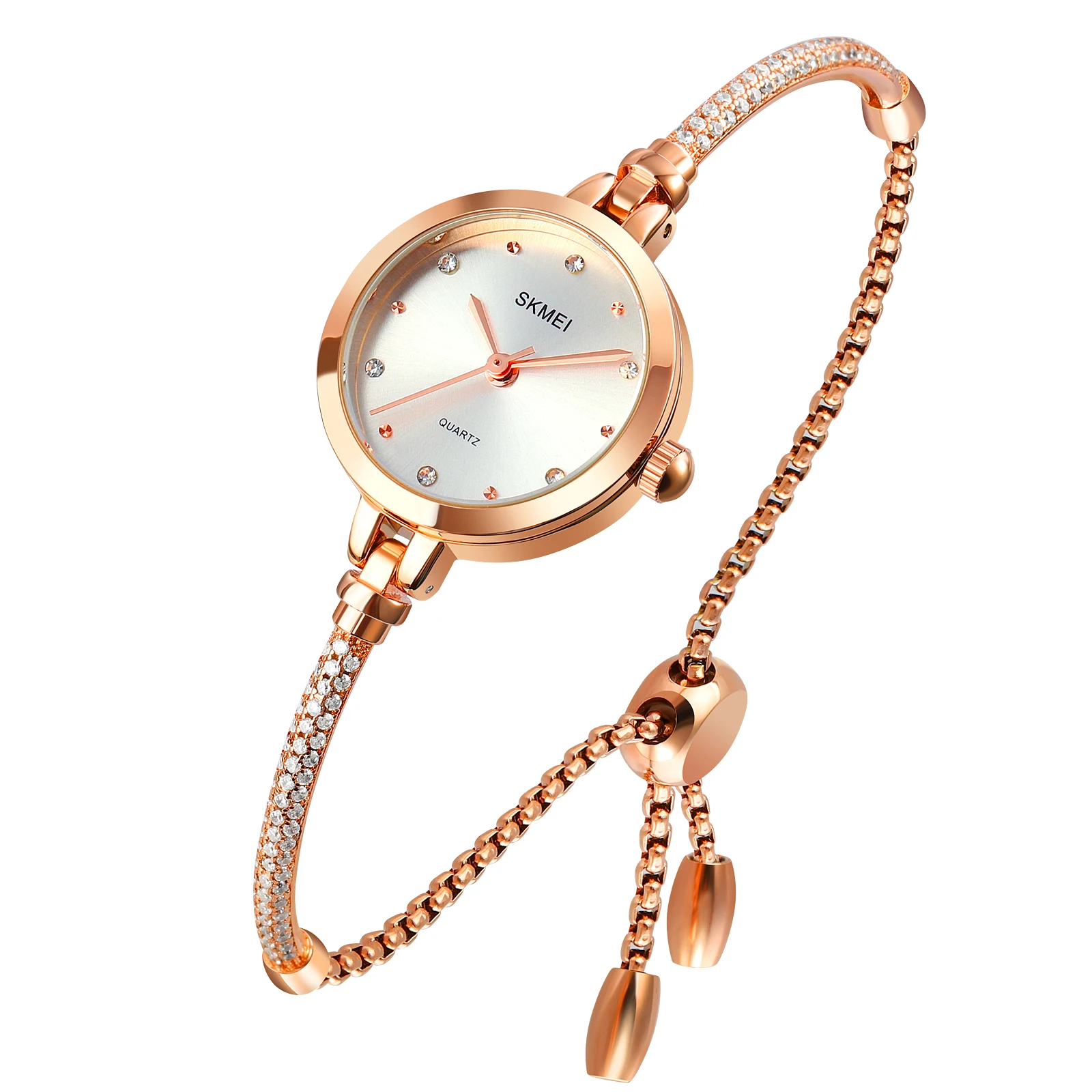 

Alibaba Custom Logo Stainless Steel Wristwatch Skmei Reloj Montre Feminino Women Bling Diamond Jam Tangan Quartz Watches
