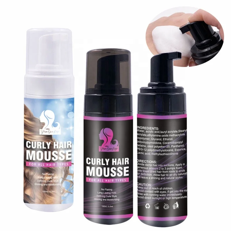 

Private Label Professional Anti Frizz Hair Styling Rich Foam Strong Hold Repair Curls Defining Foaming Curly Hair Mousse