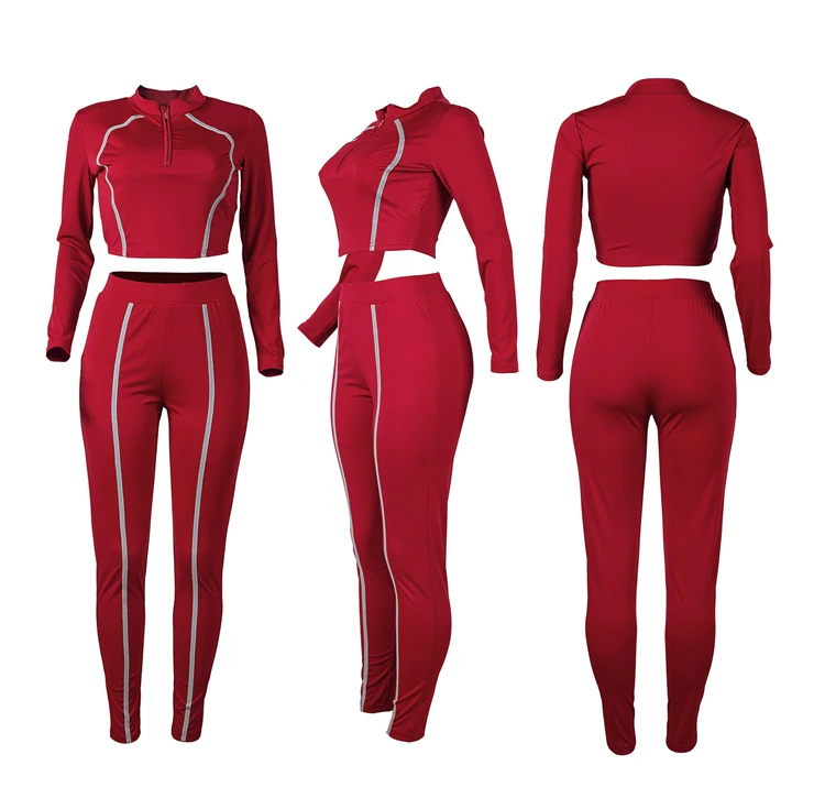 New Style Sports Clothes Long Sleeves Sweat Suit 2 Piece Set Women Outfit Two Piece Set Women Clothing