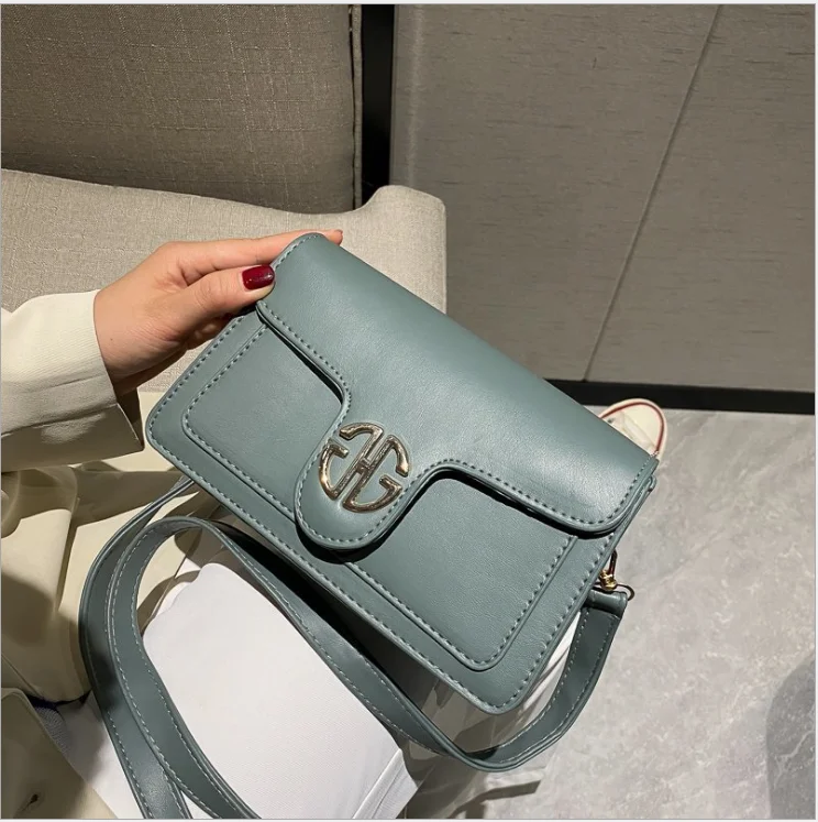

2021 autumn Pu material new joker Korean retro square shoulder fashion crossbody bag flip popular woman bag