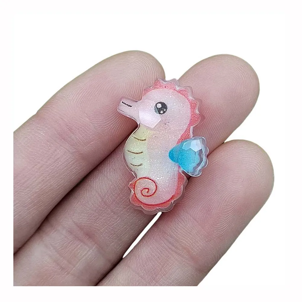 

Gradient Ramp Color Sea Animal Resin Flatback Charms Shell Starfish Conch Seahorse Sticker Craft for Fridge Magnet Earring Makin