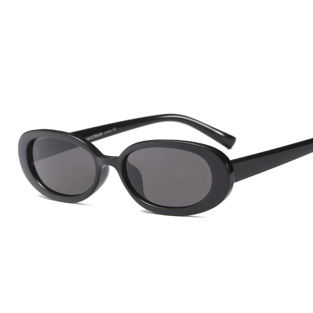 

SHINELOT 95129 Custom Novelty Colorful Women Trendy Small Oval Sunglasses Zebra Glasses Frames