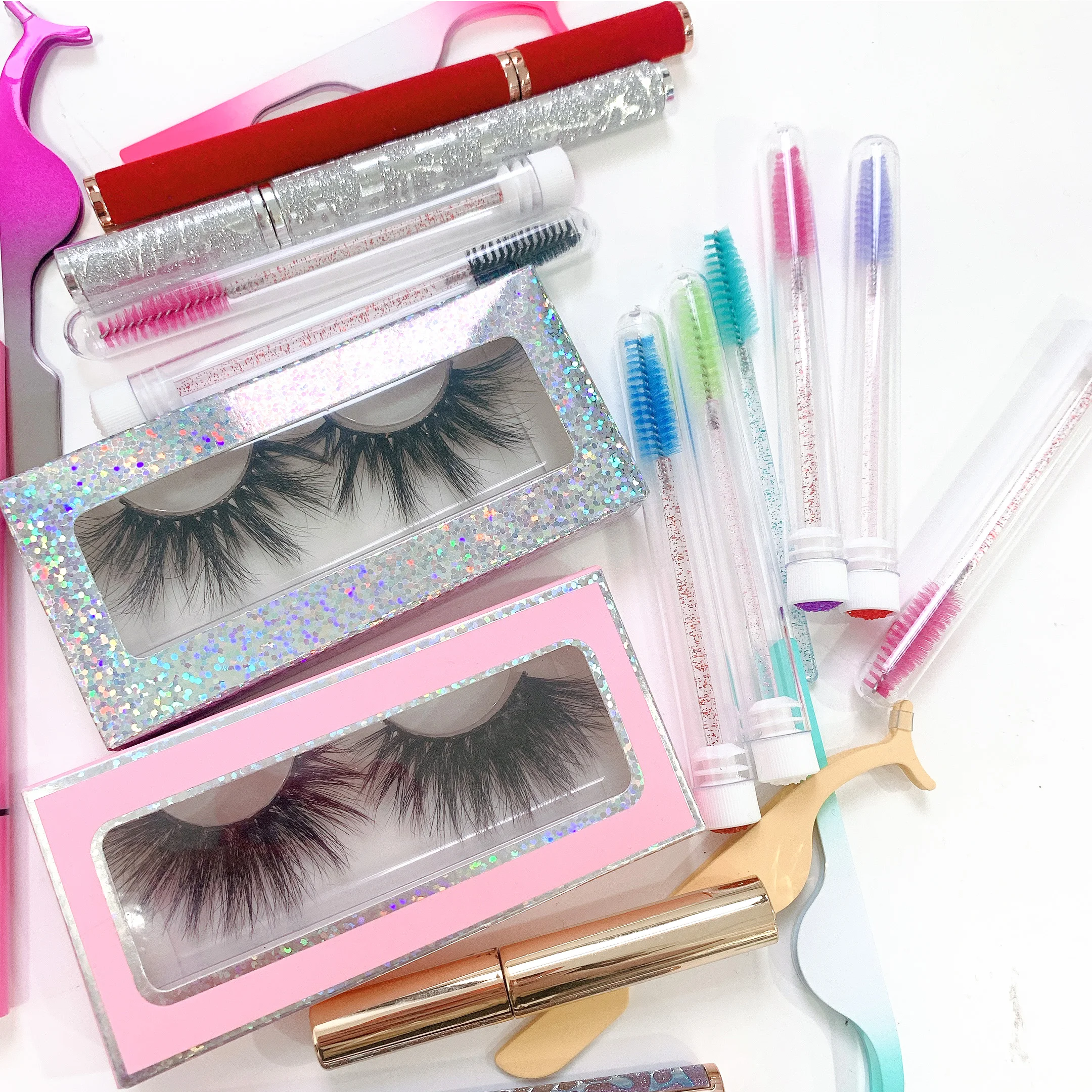

2021 new arrival long natural eyelashes 25 mm 3d mink eyelash lashes3d wholesale vendor 25mm, Black color