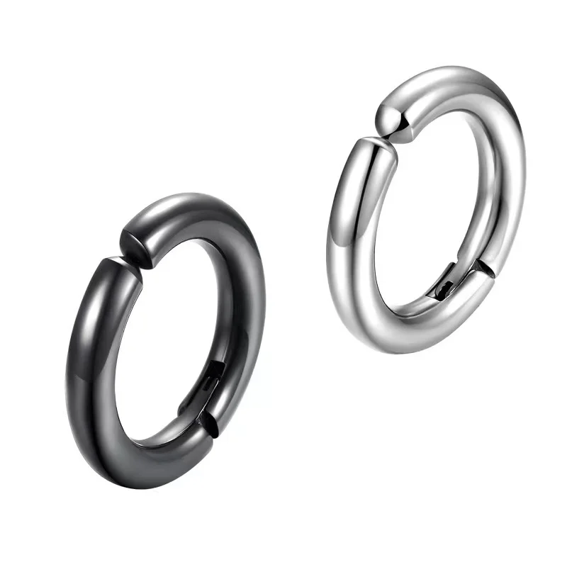 

Hoop Ear Clip Non Piercing Fake Earrings Fashion Street Pop Punk Style Circle Round Earring
