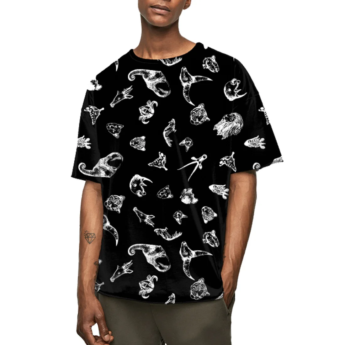 

Fashion 100% Cotton Cheap Men's Custom Printed Round Neck Men T Shirt, Black,white