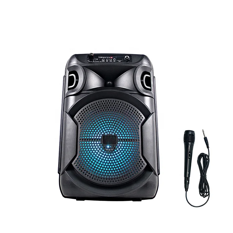

8 inch outdoor wireless portable blue tooth trolley party speaker with led display