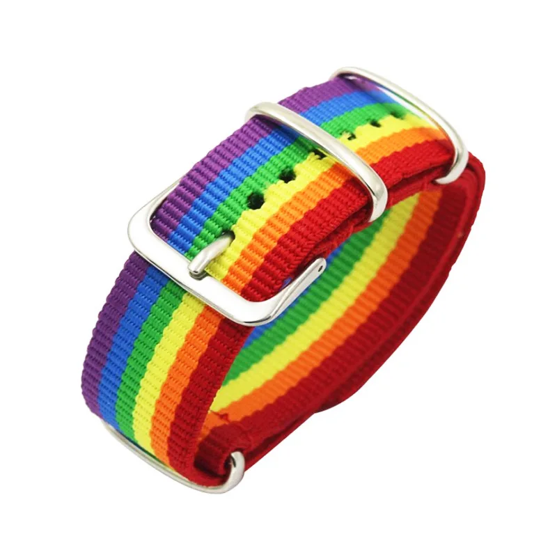 

Personalized Fashion Rainbow  Wristband Gay Pride Wristband for Gift, Picture display