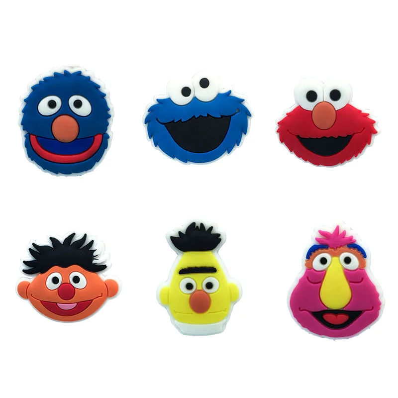 

sesame street soft pvc rubber shoe lace charms jibitz for croc clog shoes decoration custom charms for wholesale Via DHL/Fedex