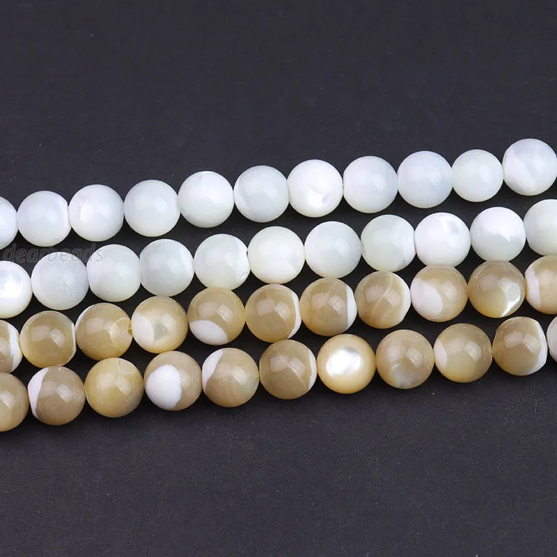

Wholesale Round White Sea Shell Spacer Beads Mother Of Pearl for Bracelet Jewelry Making 4mm 6mm 8mm 10mm 12mm