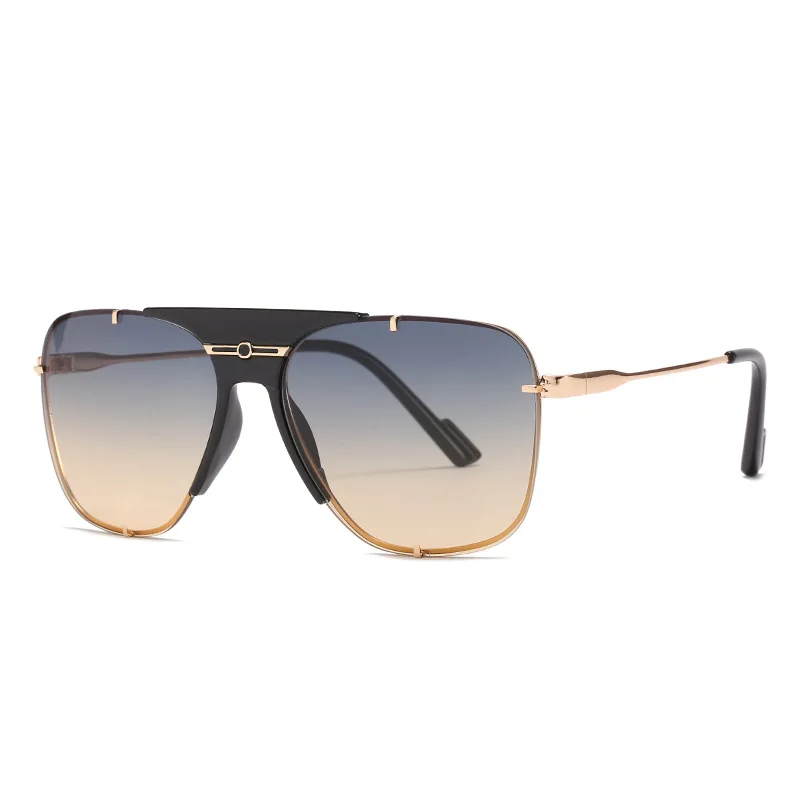 

2021 European Brand Designer Men Metal Frame Eyewear Gradient Fashionable Eyeglasses Gradient Lens Sunglasses, Custom color