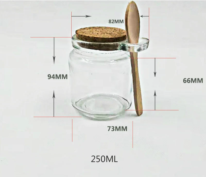 Wholesale 8oz 250ml Reusable Thick Clear Glass Storage Jar Sugar Glass