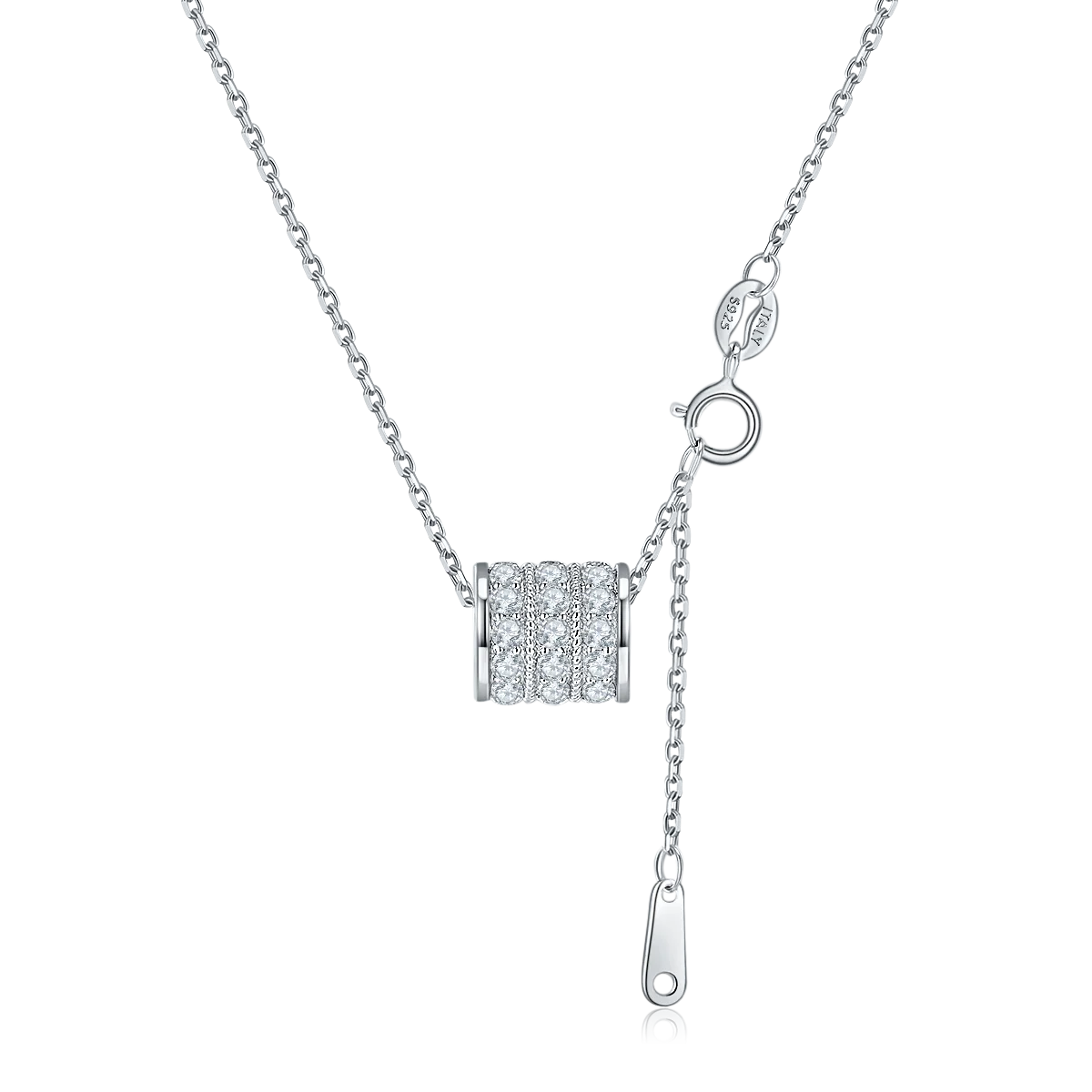 

SGARIT Latest Jewelry S925 Sterling Silver Platinum Plated Moissanite Pendant 50 Points D Grade Necklace