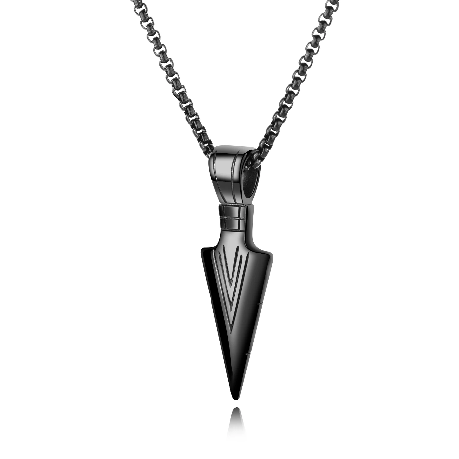 

OPK oem Jewelry Wholesale Personality Stainless Steel Spearhead Men's Hip Hop Pendant Necklace