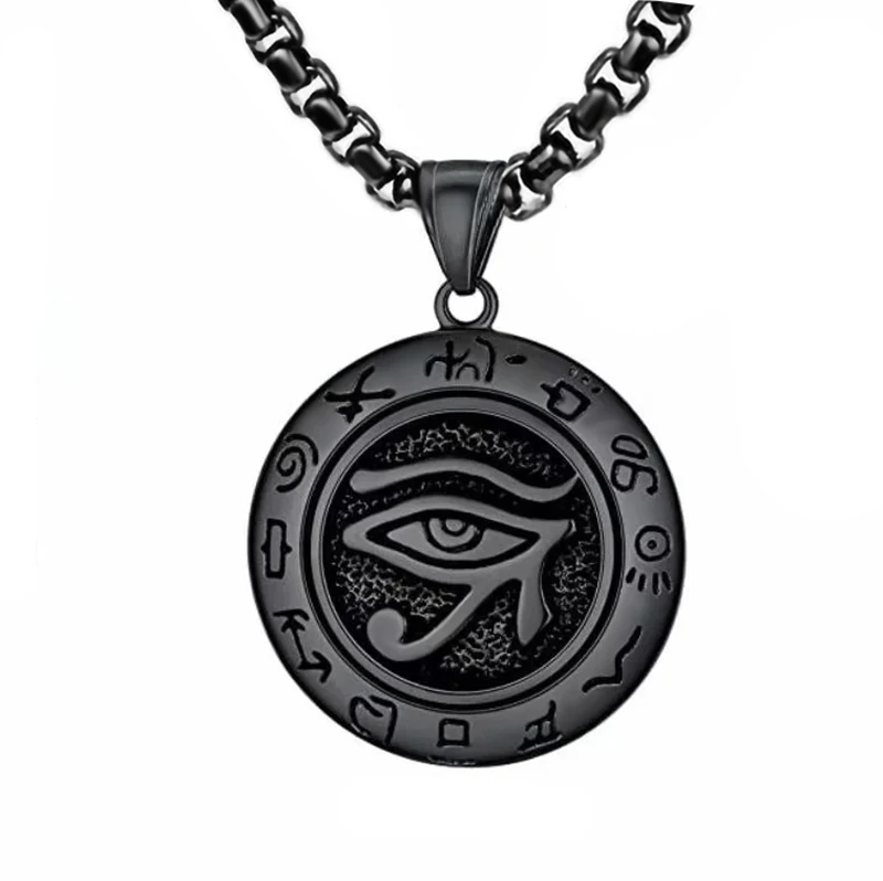 

2022 Stainless Steel Jewelry Egyptian eye of horus silver pendant evil eye necklace wholesale gold-plated jewelry