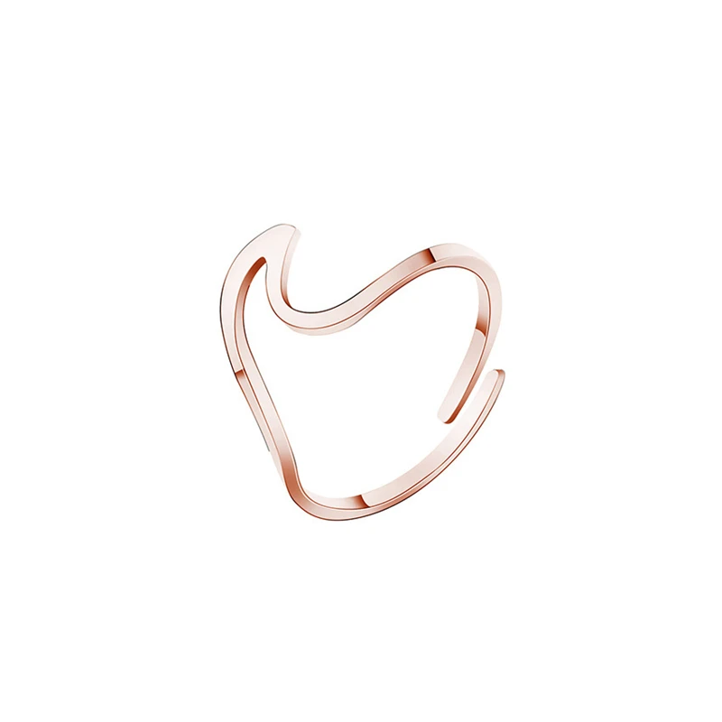 

Never Change Color Stainless Steel Wave Adjustable Rings, Picture