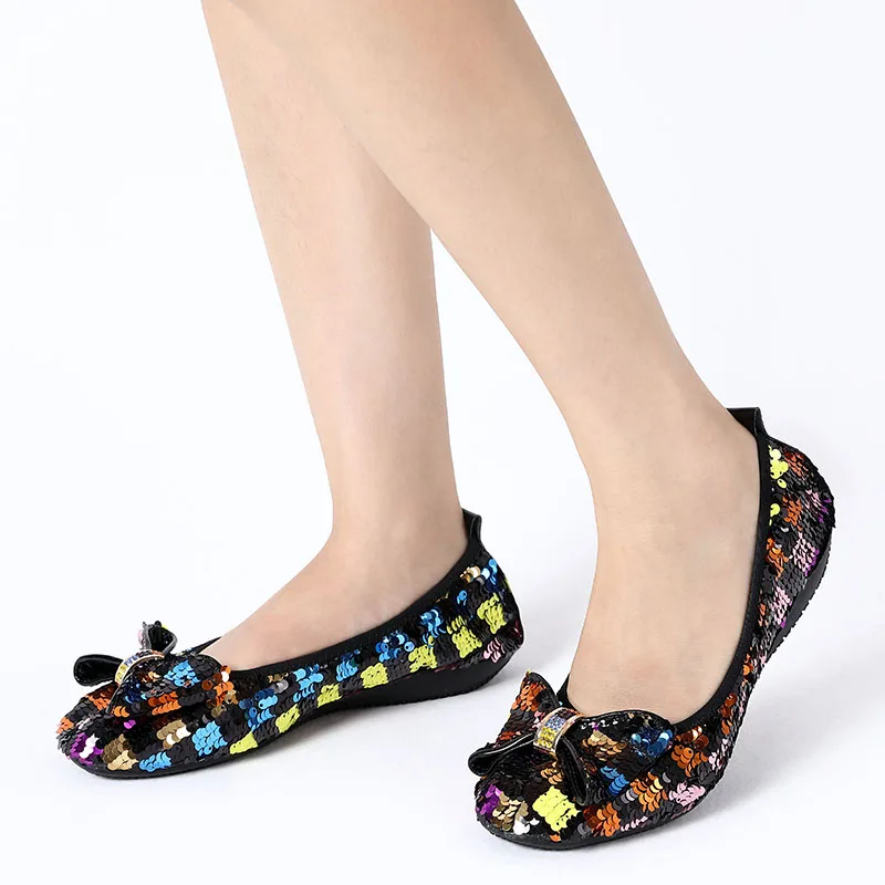 

Wholesale African Summer Ladies Fold Up Ballet Flat Shoes