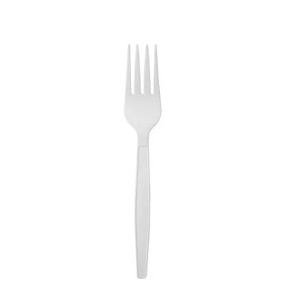 

White plastic biodegradable fork disposable fork 1,000 pieces/carton