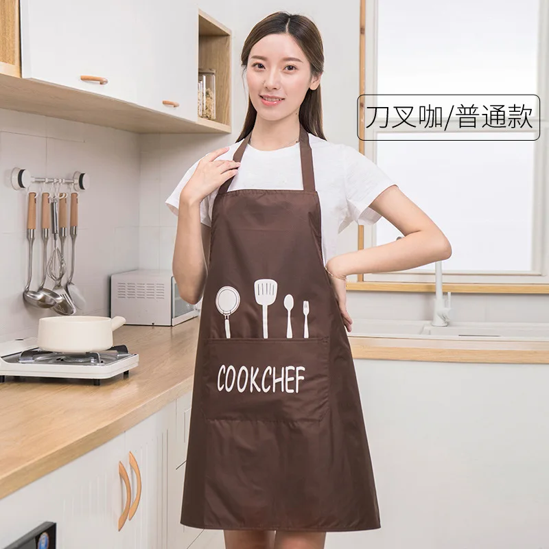 

Waterproof apron customized LOGO men and women adult smock advertising bib waterproof and oil-proof