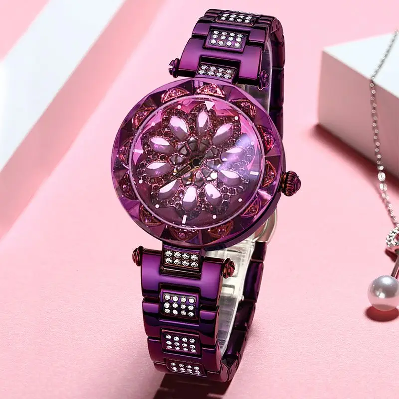 

2020 Good Luck Watches Women Wristwatch Flower Rose Gold Ladies Brand Quartz Watch dropshipping