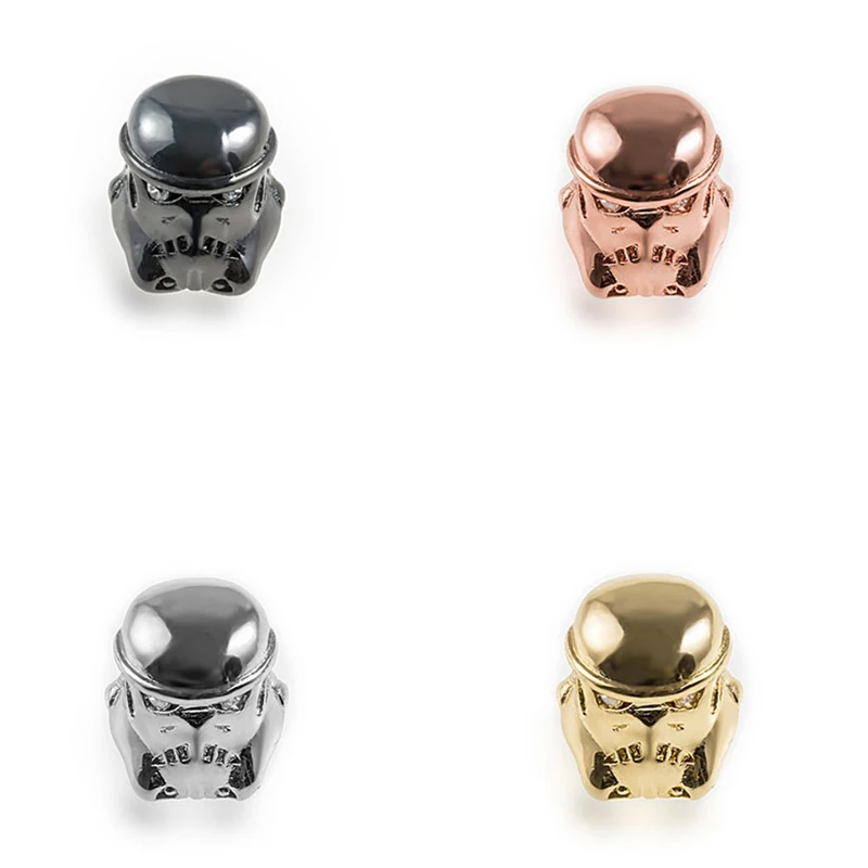 

High quality cz micro pave knight helmet charms beads Darth Vader beads for bracelet jewelry making