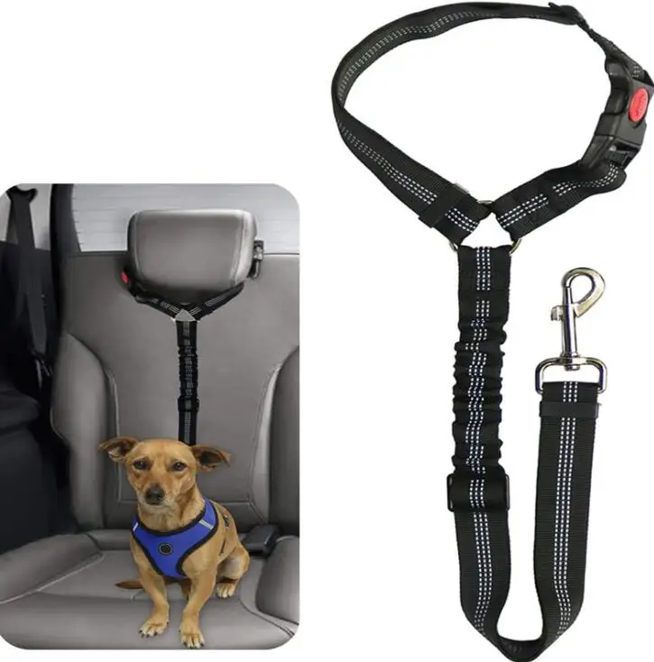 

Amazon Hot Sales Adjustable Nylon Bungee Dog Leash Pet Dog Safty Car Seat Belt