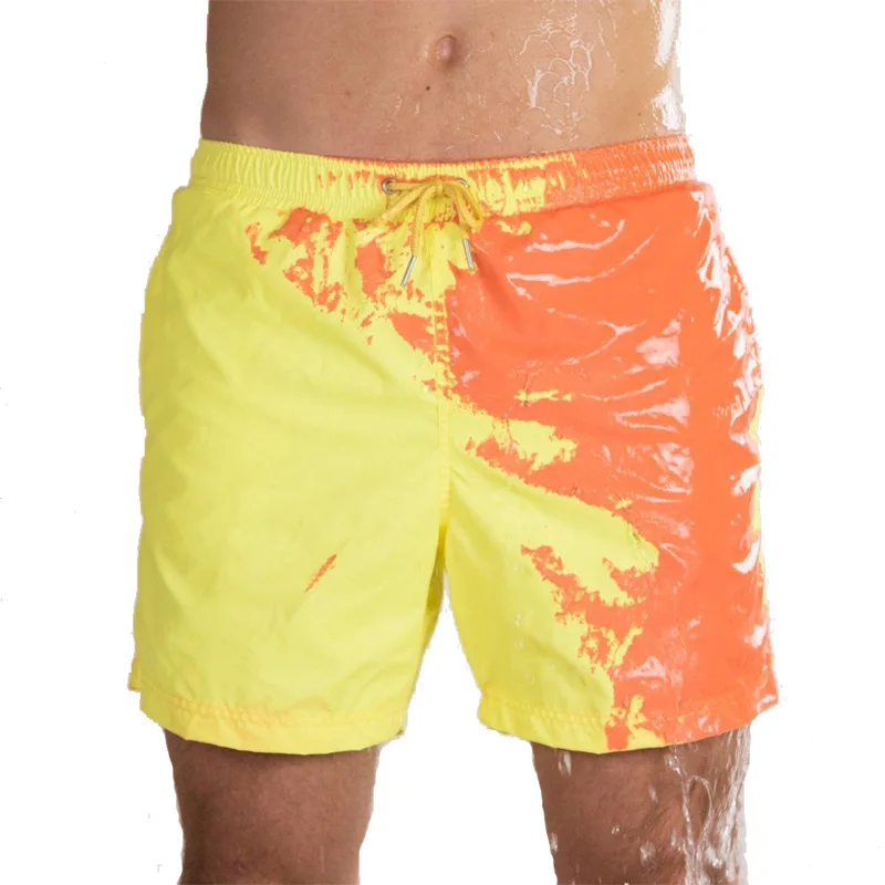 

Summer Plus Size Color Change Beach Wear Mens Swim Shorts
