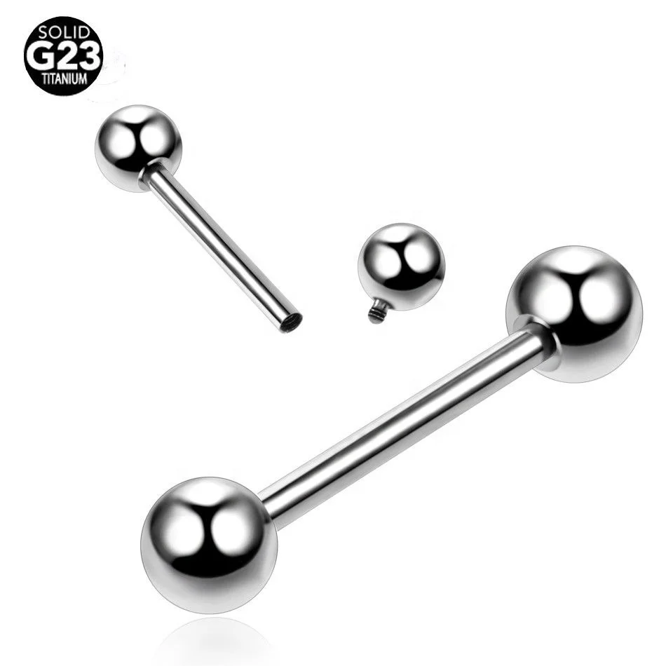 

G23 Titanium Barbell Piercing Internally Thread Tongue Bar Titanium Piercing Body Piercing Jewelry, Hp, other ip plated colors for your choice